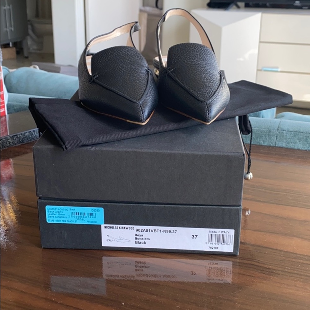 Nicholas Kirkwood black sling back 37